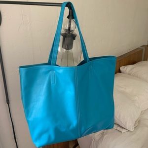 SAS turquoise leather tote